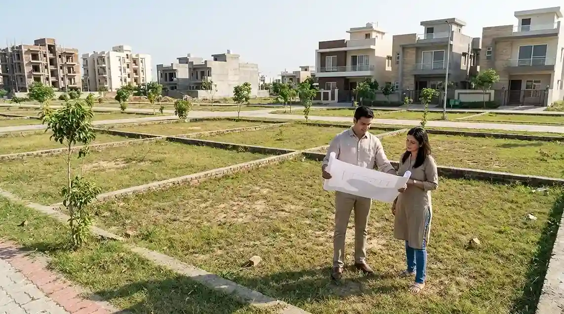 Residential villa plots for sale in Lemalle with landscaped gardens and wide roads