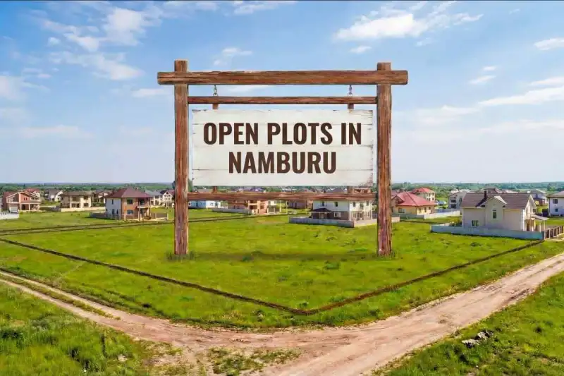 Open plots in Namburu – aerial view of CRDA approved residential layout near Amaravati